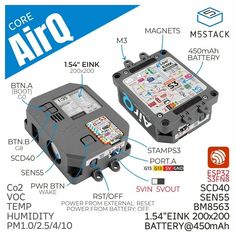 M5Stack AirQ Product Details M5Stack AirQ