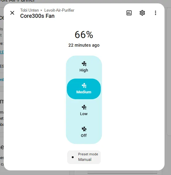 Home Assistant UI - Fan